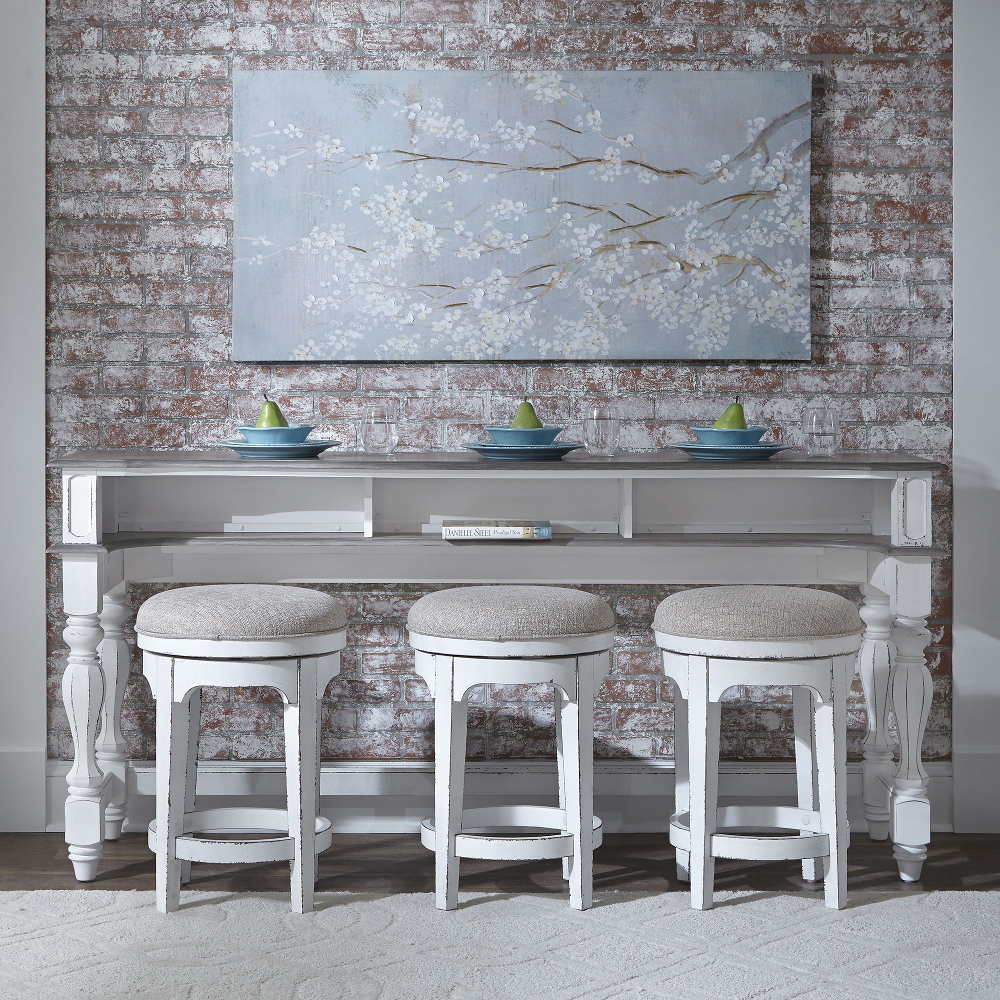 Magnolia Manor - Console Bar Table - White