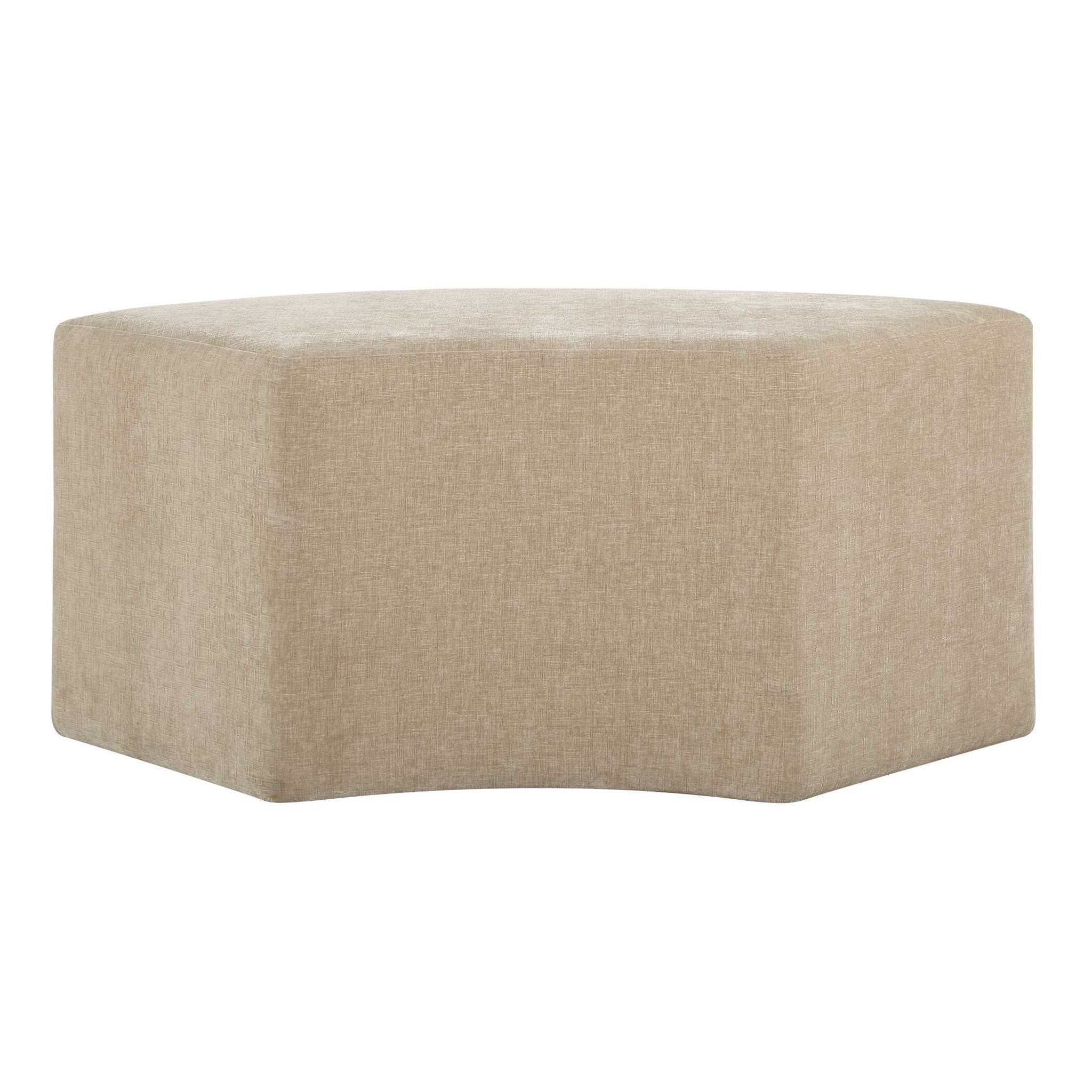 Khai - Rounded Plush Dining Bench - Brown