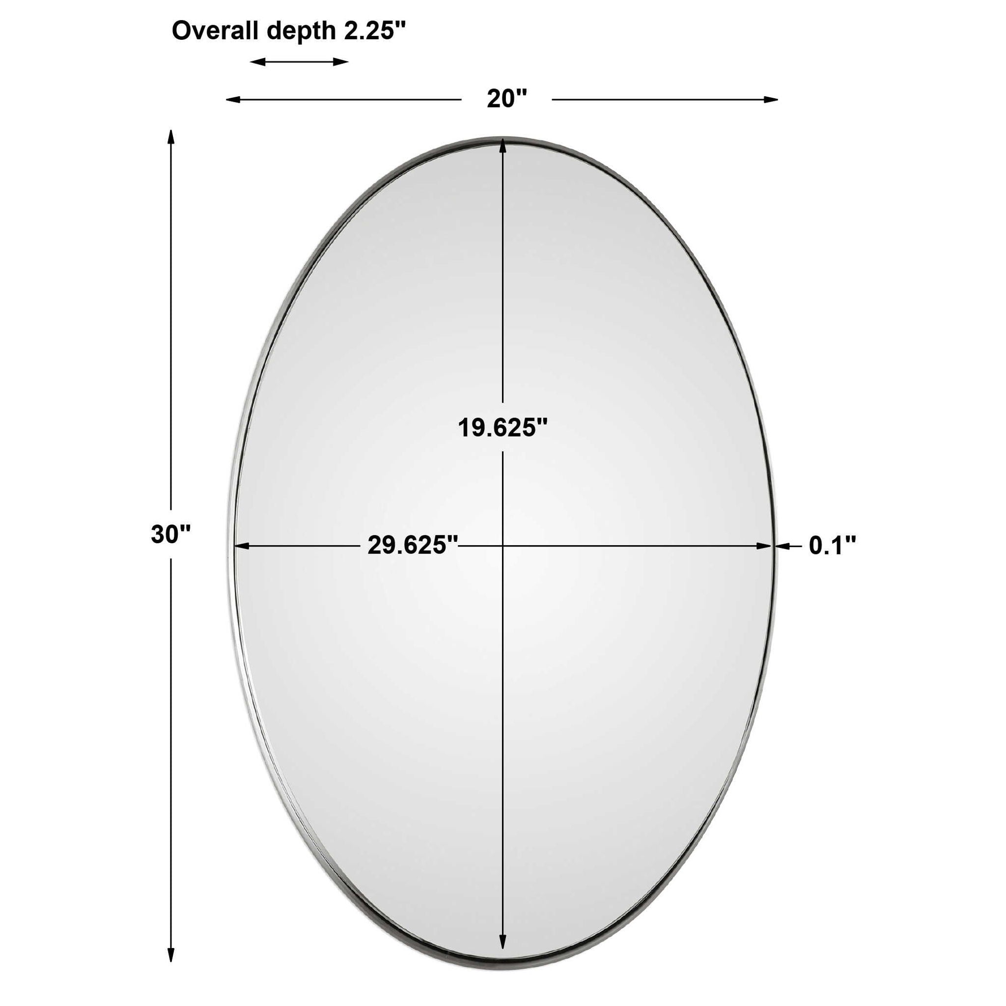 Pursley - Oval Mirror - Brushed Nickel