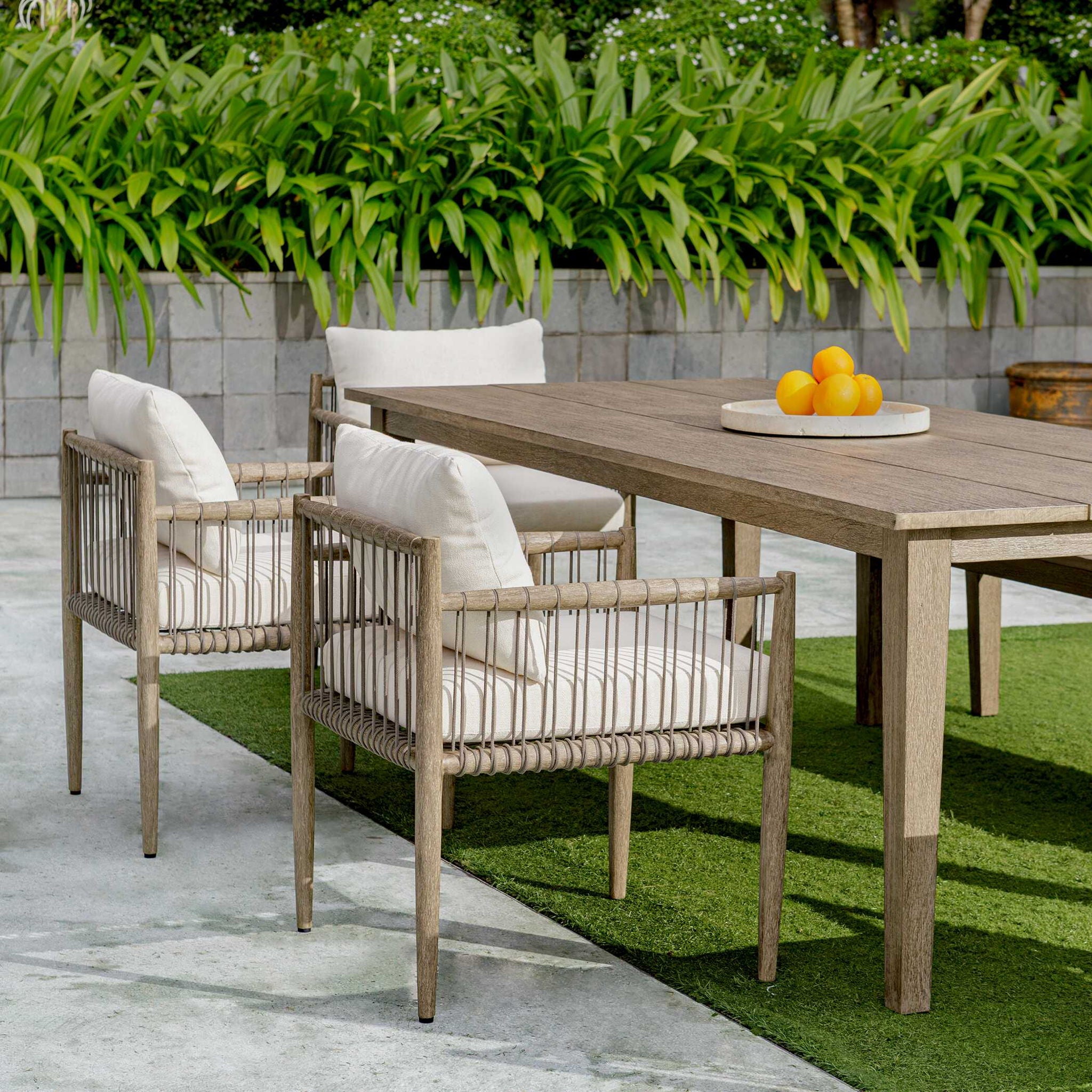 Borneo - Outdoor Dining Chair - White / Dark Gray