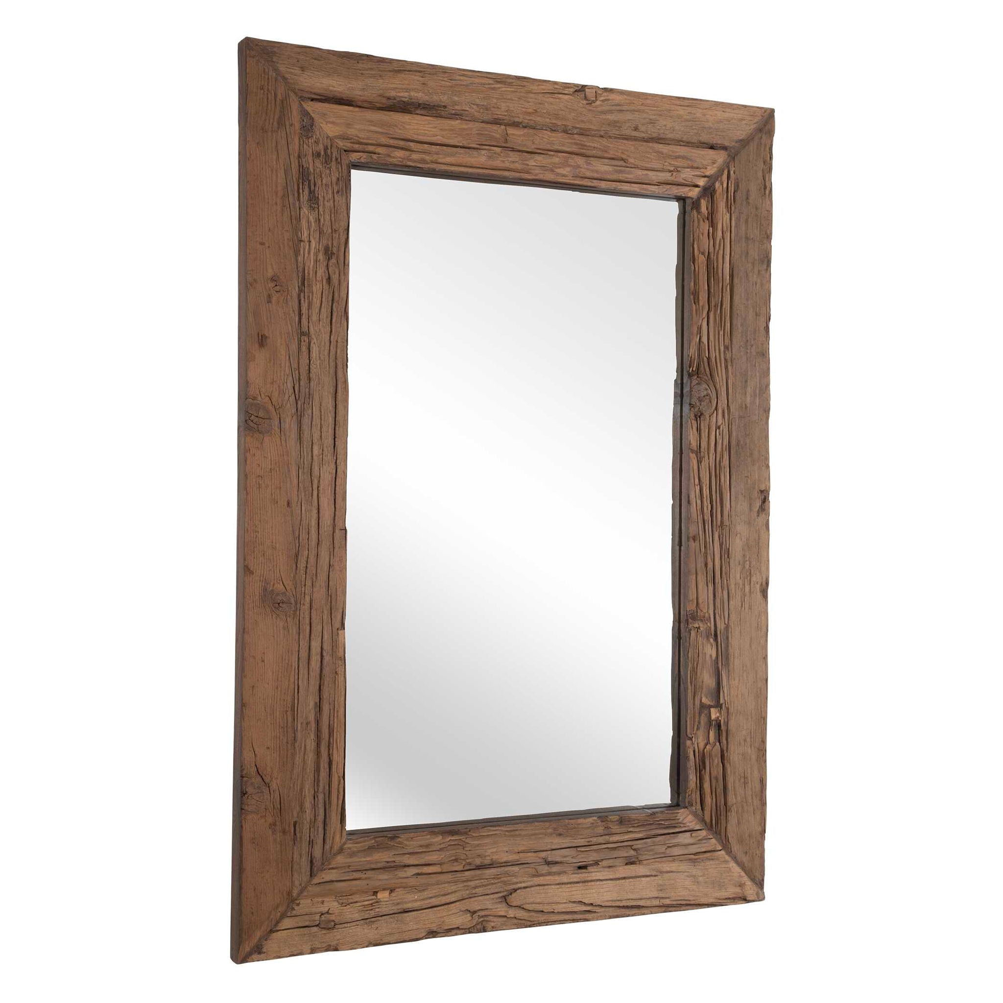 Rennick - Large Reclaimed Pine Mirror - Dark Brown