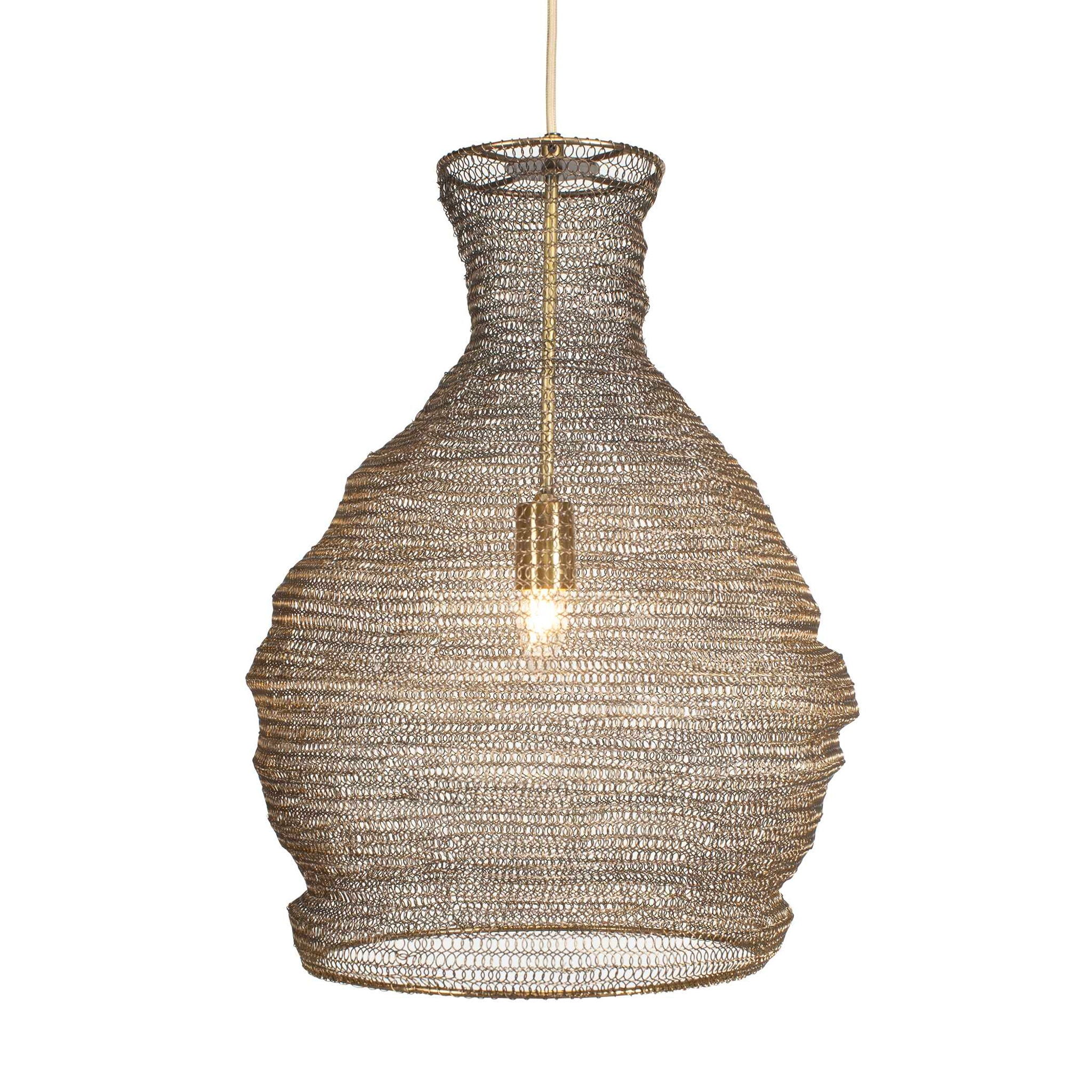 Murmur - Woven Brass 1 Light Pendant - Brass