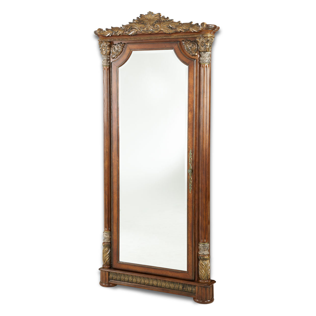 Villa Valencia Accent Floor Mirror - Classic Chestnut