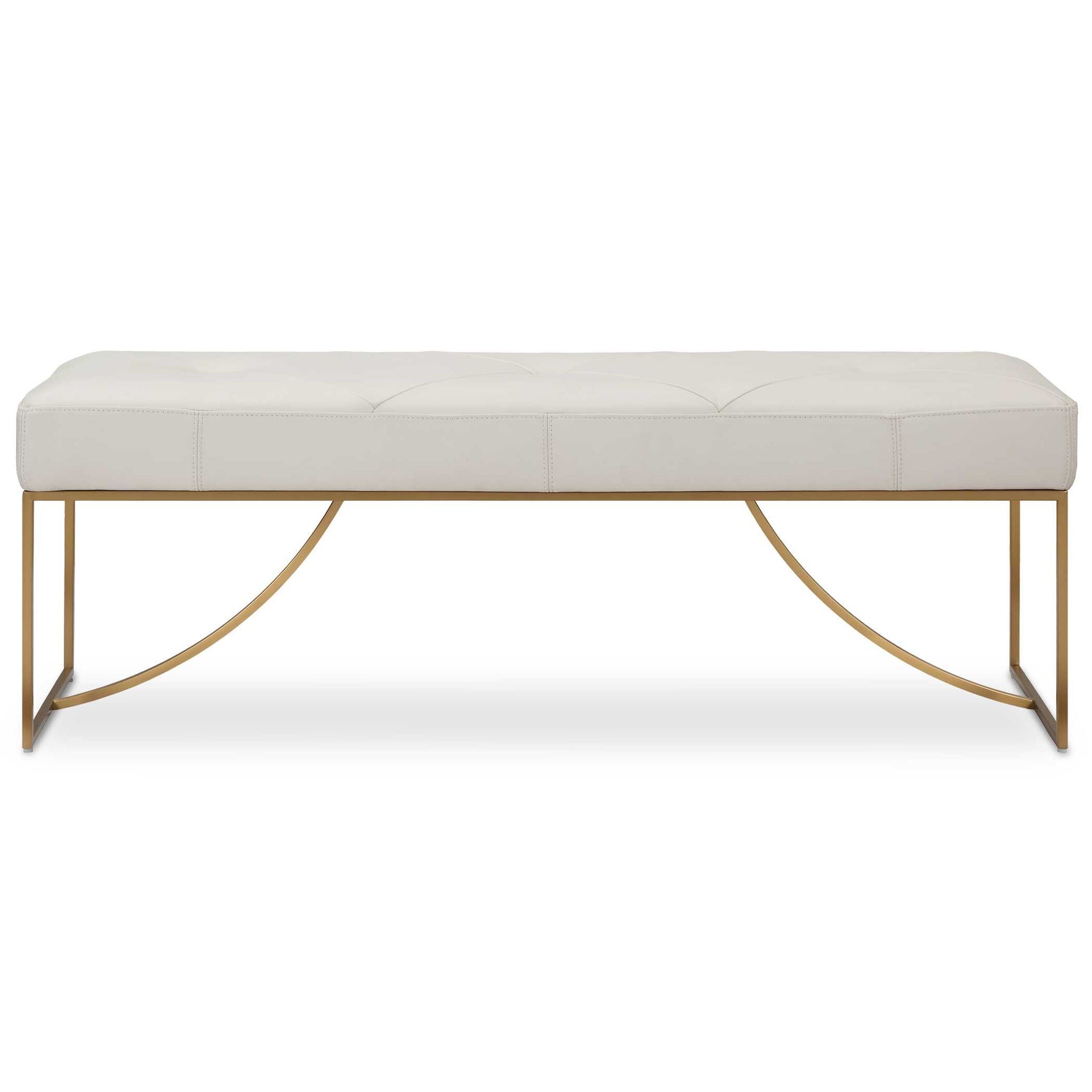 Swale - Ivory Leather Bench