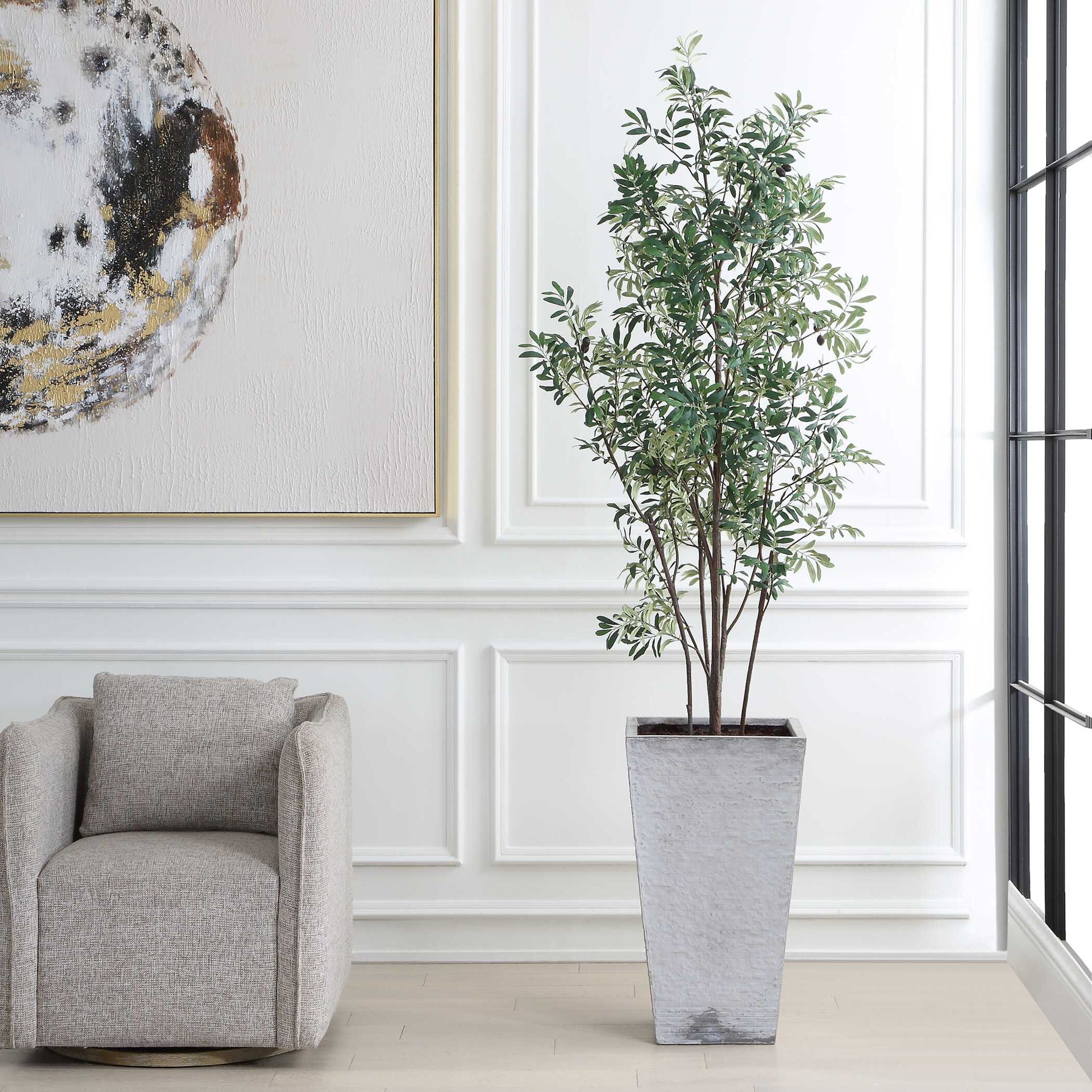 Sonora Olive - Tree In Planter - Gray / Green