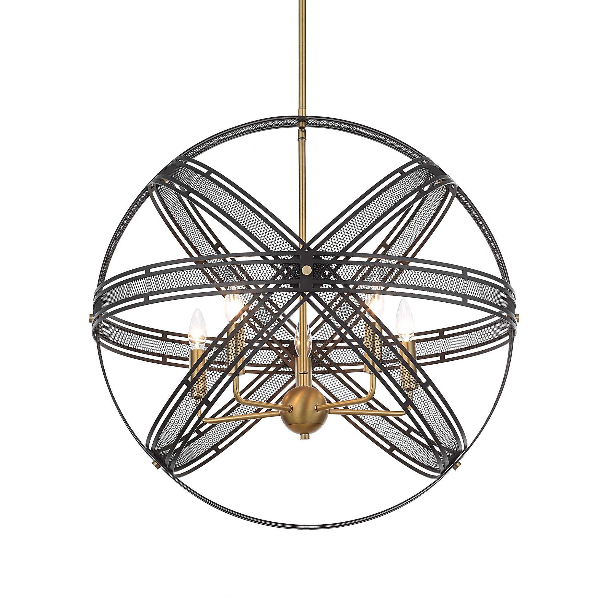 Spherical - 5 Light Pendant - Black