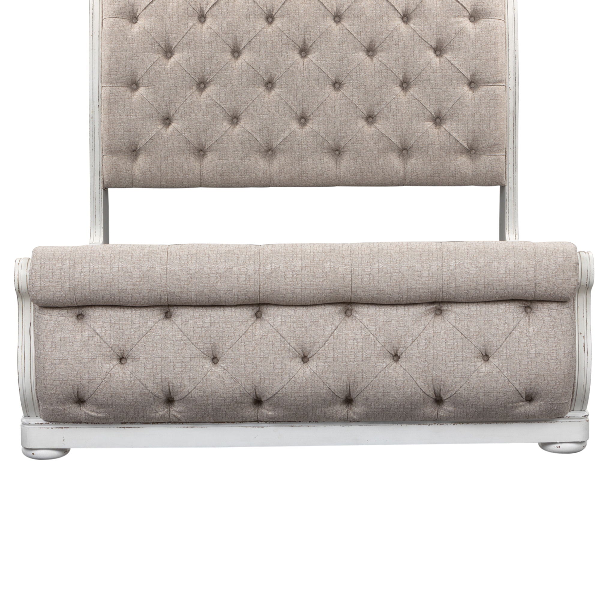 Magnolia Manor - Queen Upholstered Sleigh Footboard - White