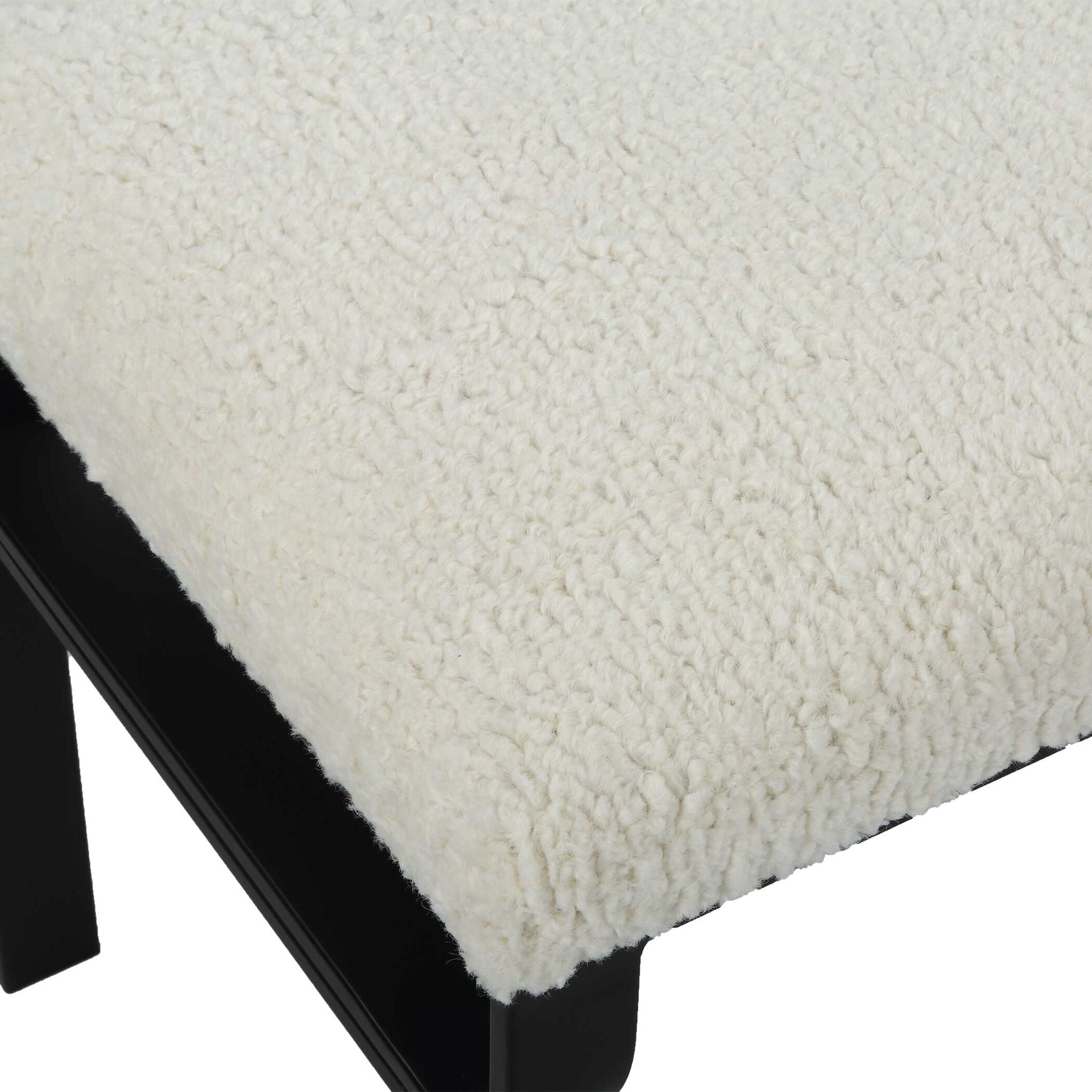 Diverge - White Shearling Small Bench