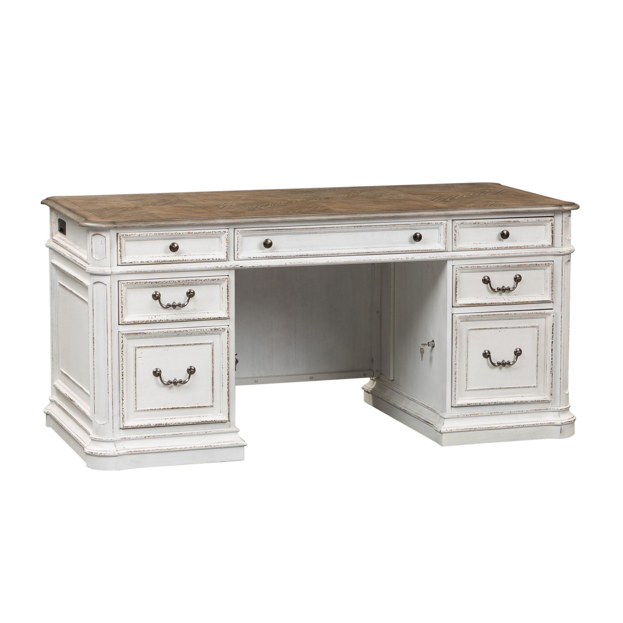 Magnolia Manor - Jr Executive Desk Base - White