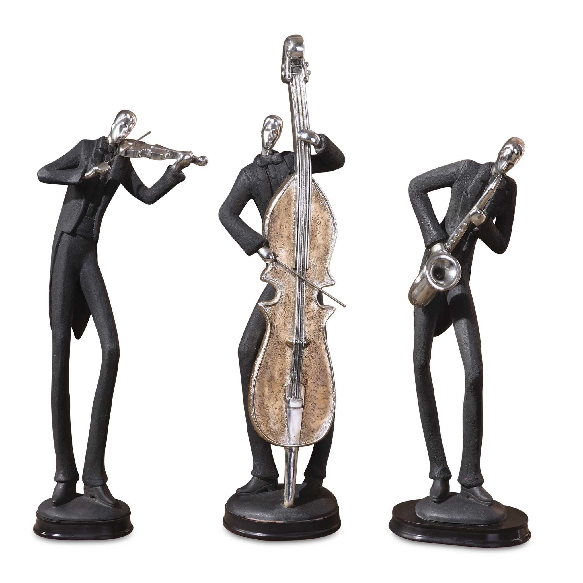 Musicians - Decorative Figurines (Set of 3) - Black