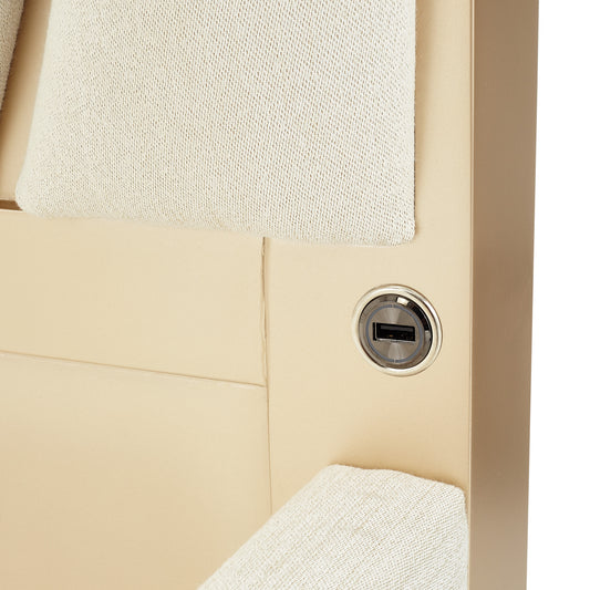 La Rachelle Cal. King Upholstered Panel Bed - Champagne