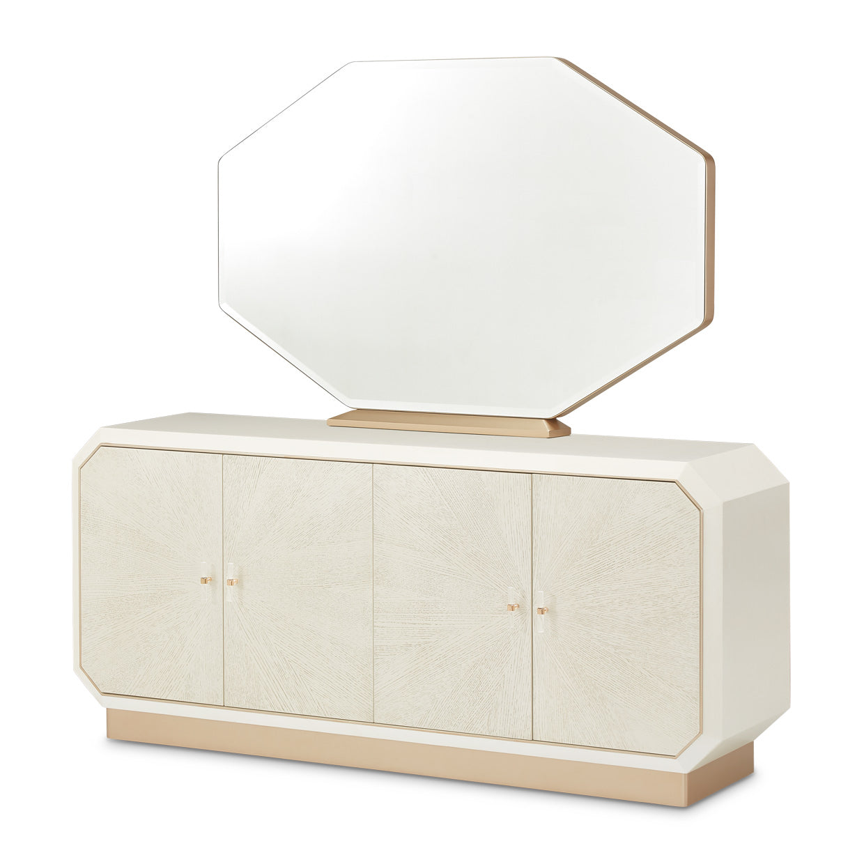 La Rachelle Sideboard with Mirror - Medium Champagne