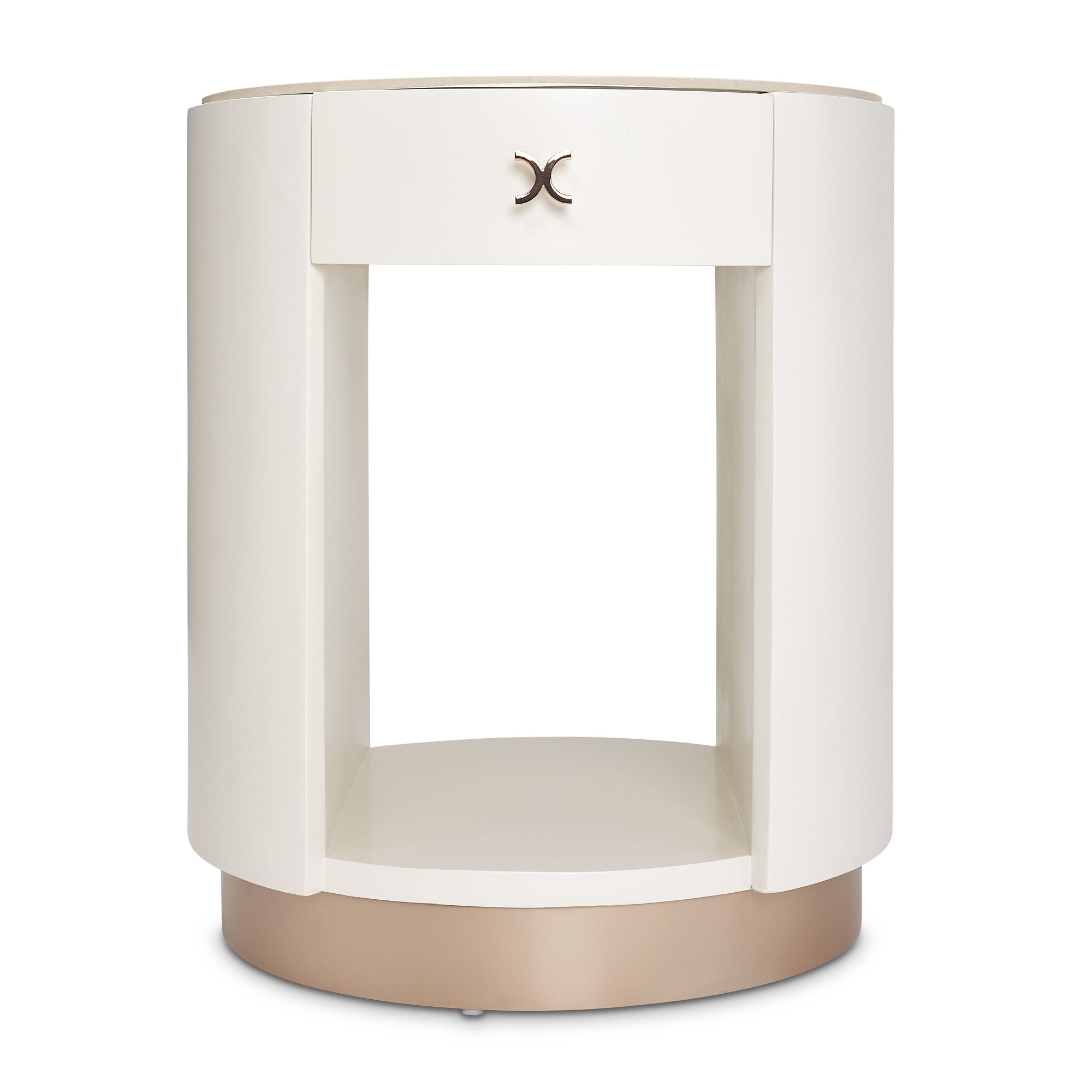 La Rachelle Round End Table  - Champagne
