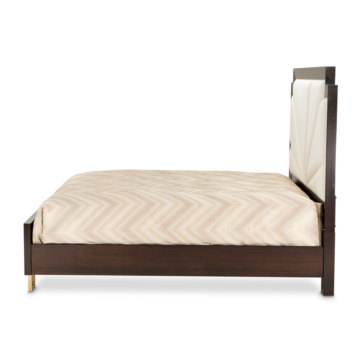 Belmont Place Cal. King Upholstered Bed - Cream/Espresso