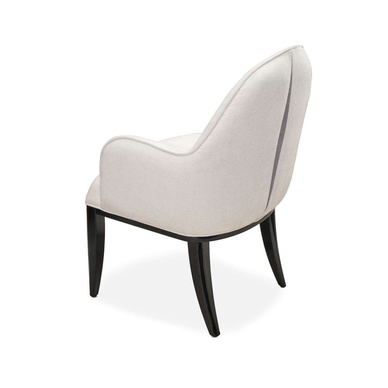 Tuxedo Dining Arm Chair - Salt/Glossy Black
