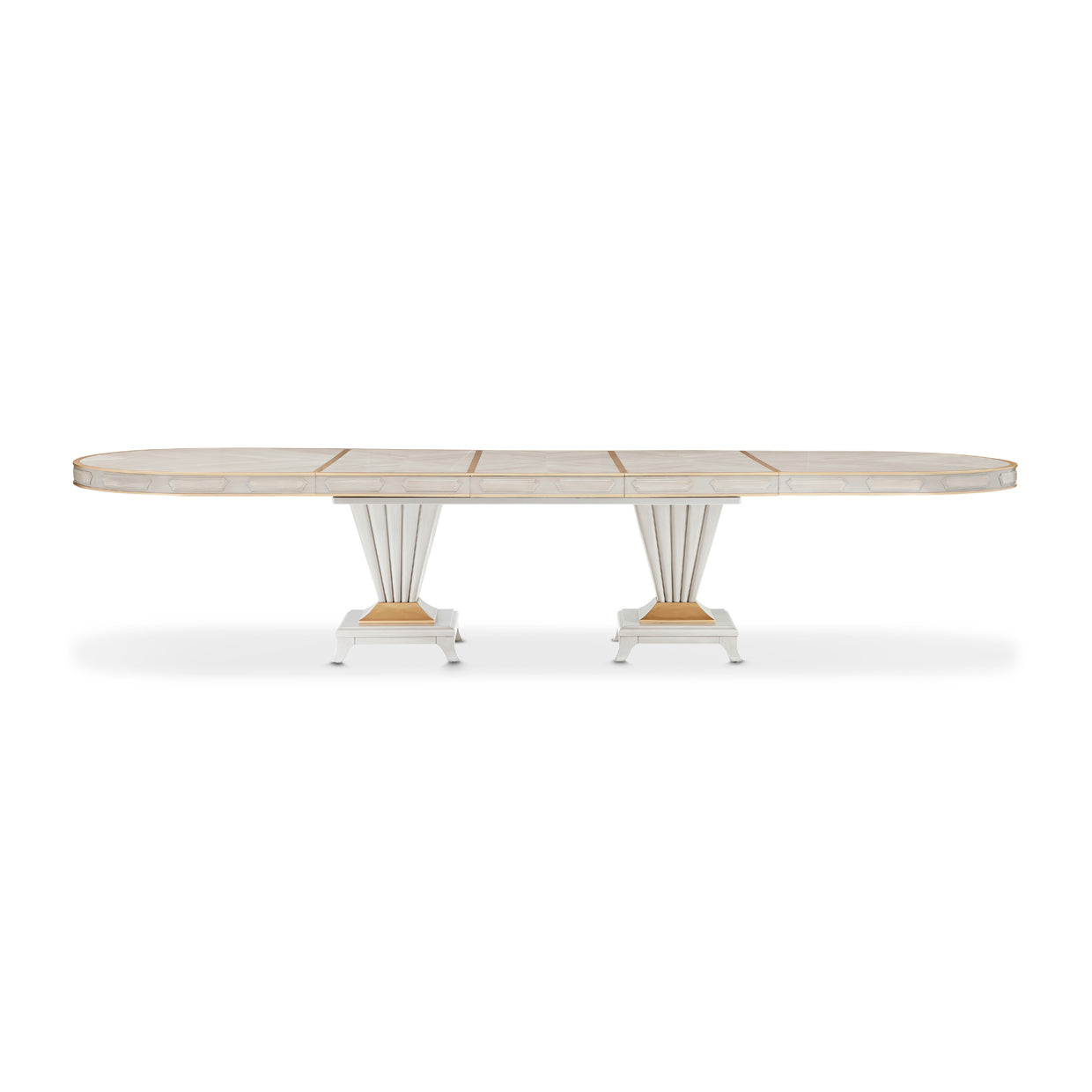 St. Charles Double Pedestal Dining Table - Dove Gray