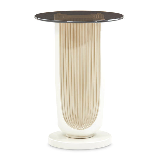 La Marisia Chairside Table - Creamy Pearl