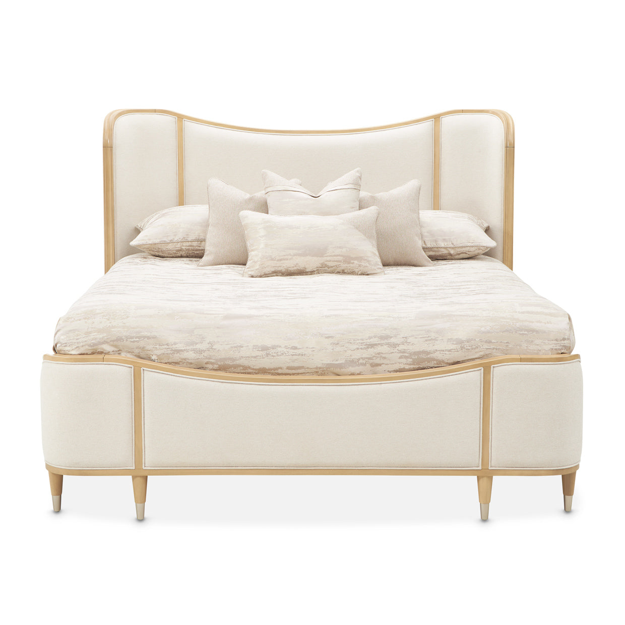 Camellia Field King Upholstered Bed - Cornsilk/Caramel