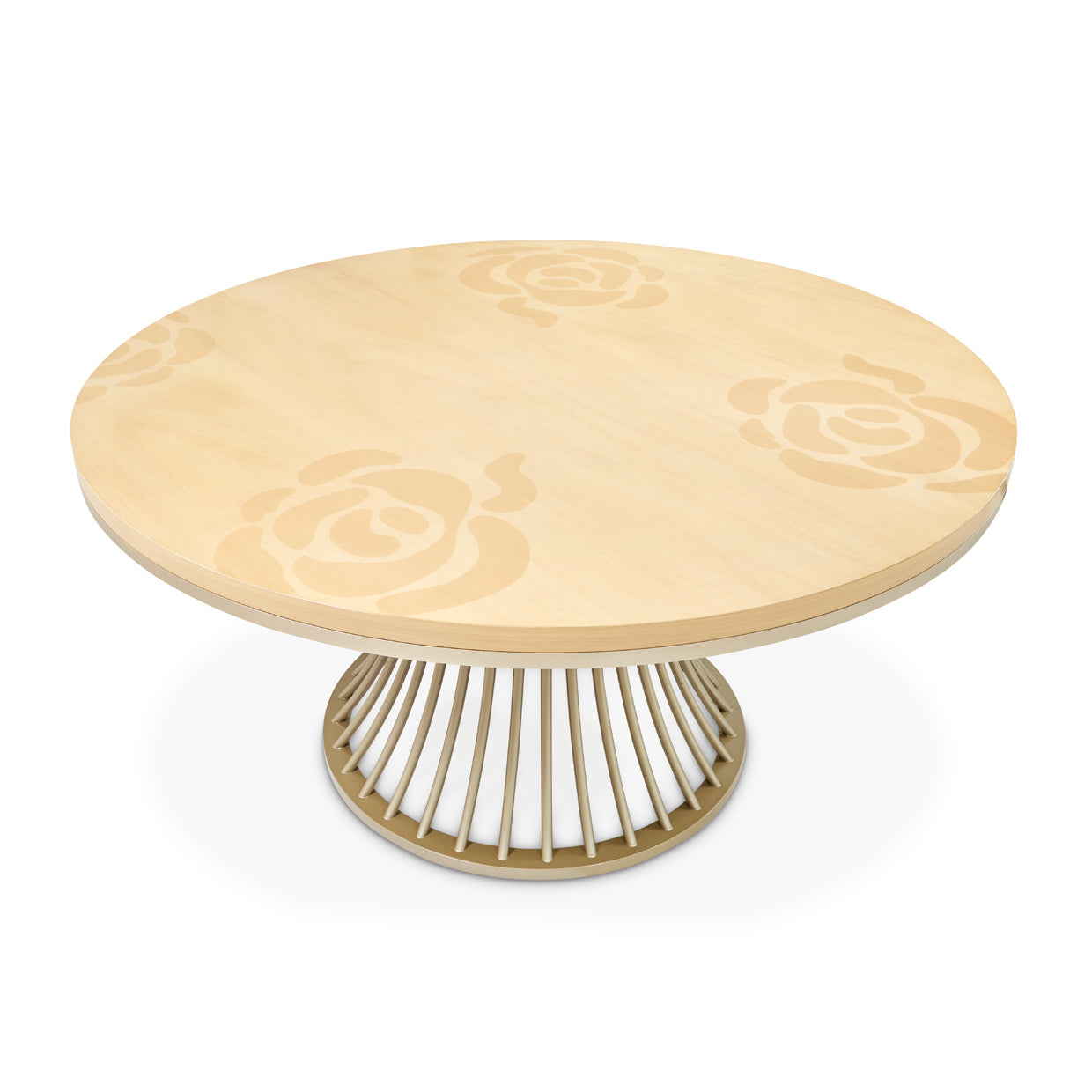 Camellia Field Round Dining Table - Caramel