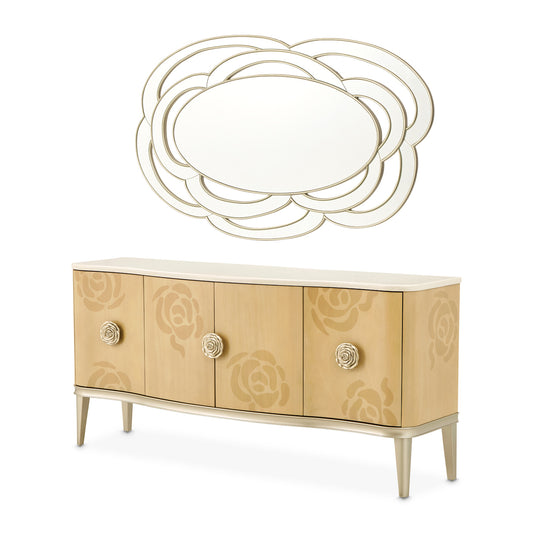Camellia Field Sideboard & Mirror - Caramel