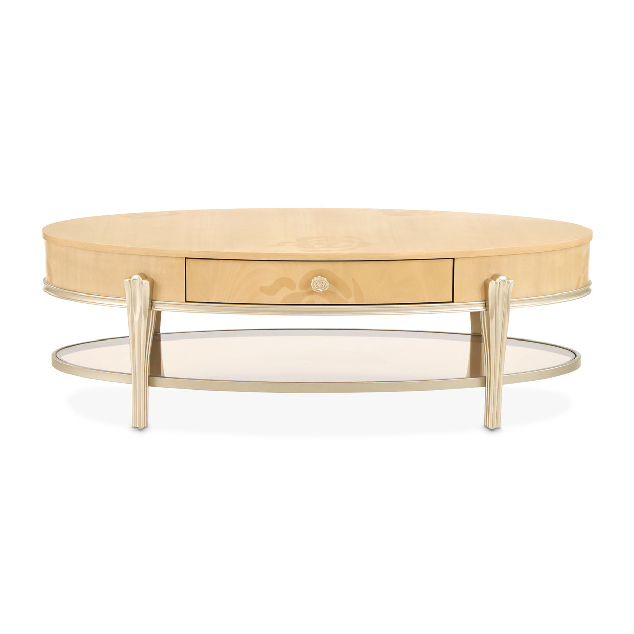 Camellia Field Oval Cocktail Table - Caramel