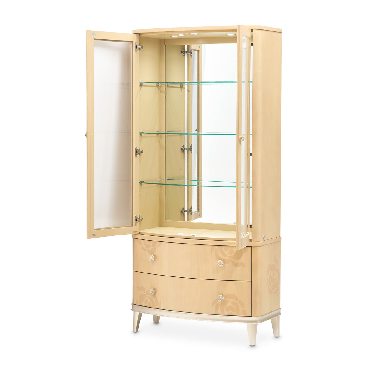 Camellia Field Display Cabinet - Caramel