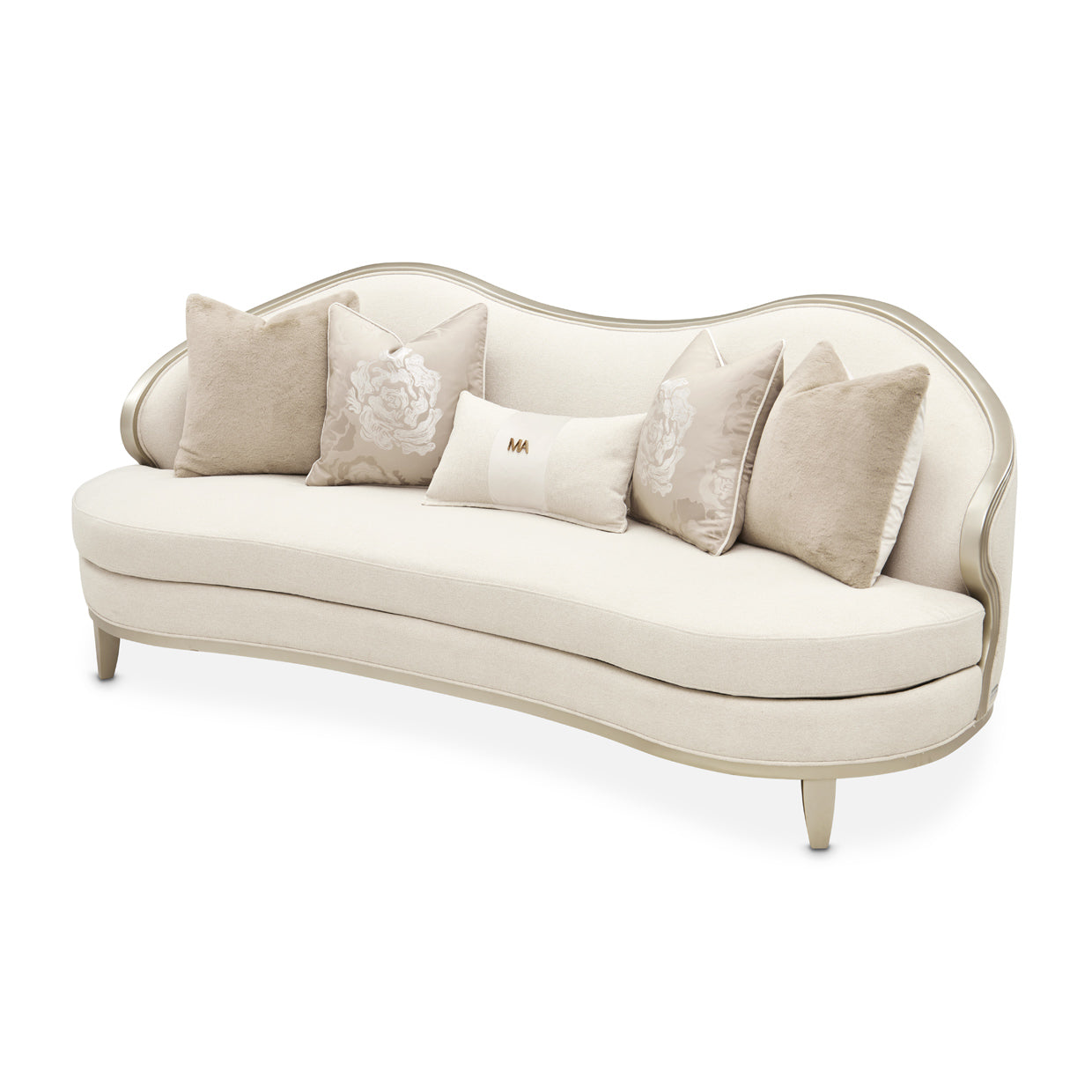 Camellia Field Sofa - Cornsilk/Champagne Gold