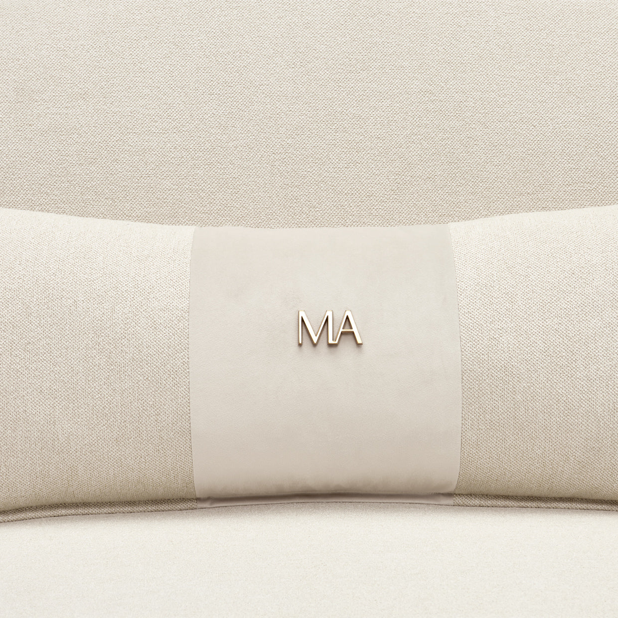 Camellia Field 3-Piece Sectional Sofa - Cornsilk/Champagne Gold