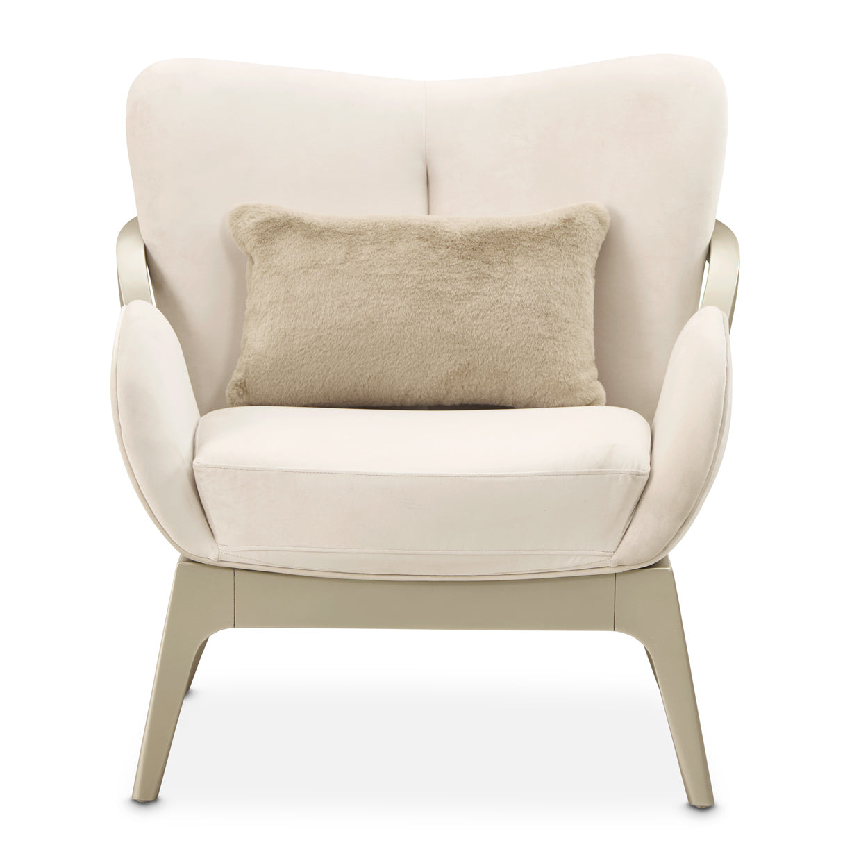 Camellia Field Accent Chair - Ivory/Champagne Gold