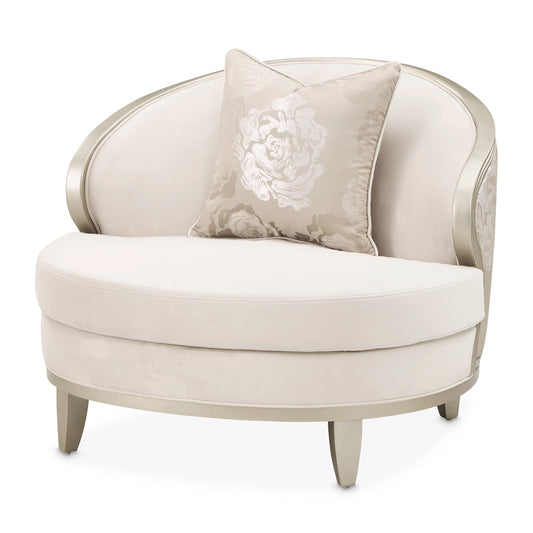 Camellia Field Velvet Matching Chair - Cornsilk/Champagne Gold