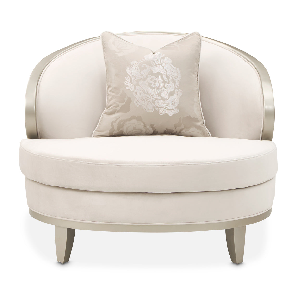 Camellia Field Velvet Matching Chair - Cornsilk/Champagne Gold