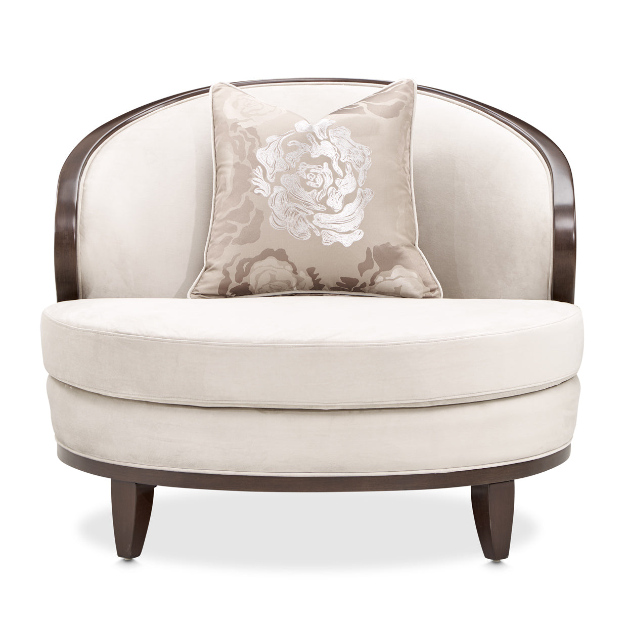 Camellia Field Velvet Matching Chair - Porcini/Warm Pecan