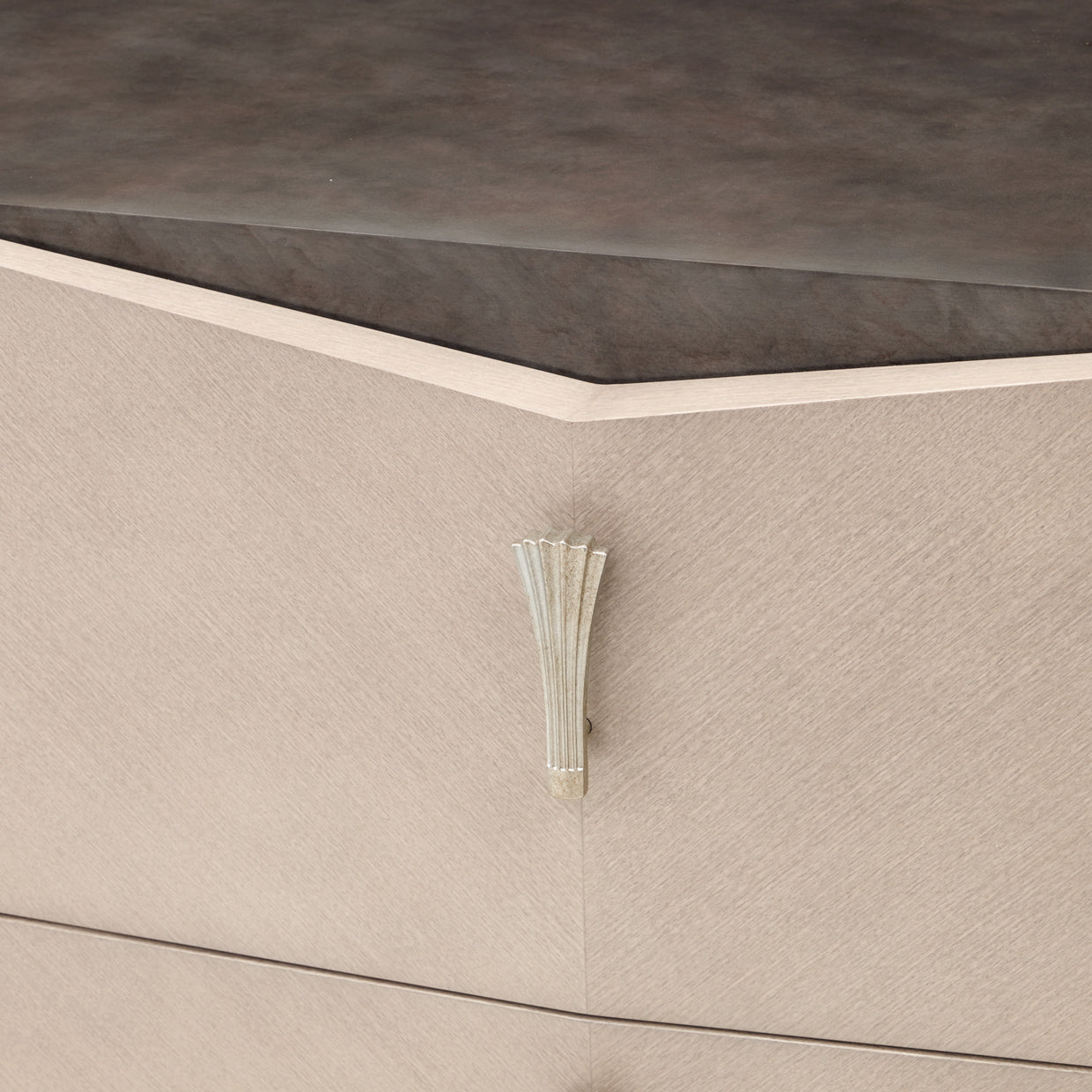 Fantosini Dresser & Round Mirror - Silver Mist