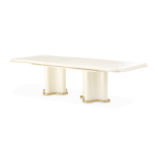 La Terrazza Double Pedestal Dining Table - Creamy Pearl