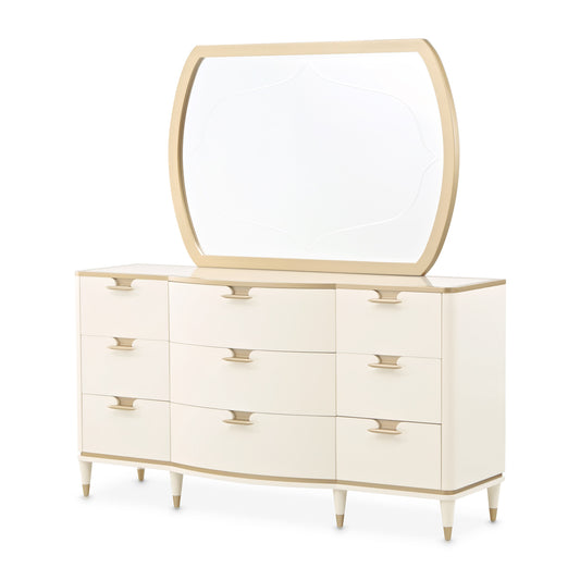 La Terrazza Dresser with Mirror - Creamy Pearl