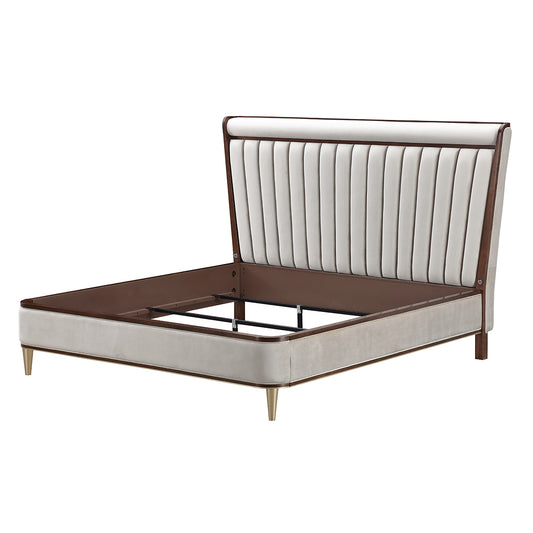 Houston Eastern King Channel Tufted Panel Bed - Walnut