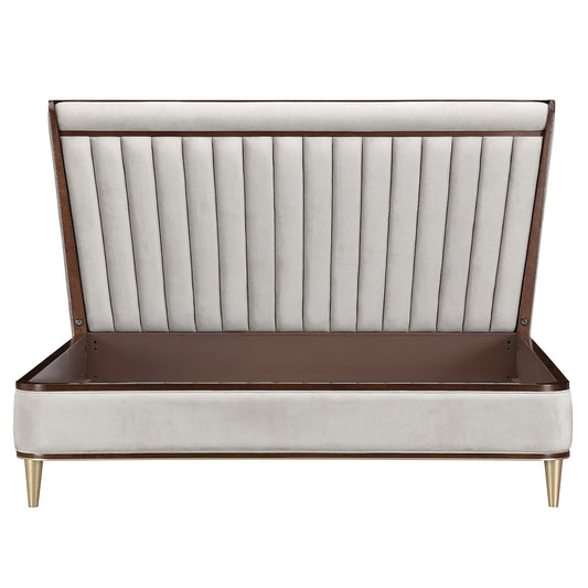Houston Eastern King Channel Tufted Panel Bed - Walnut