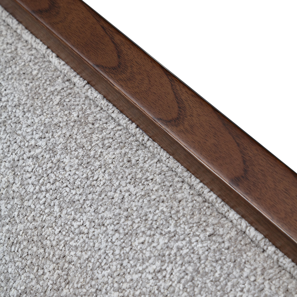 Houston BouclÃ© Sofa - Pebble/Walnut