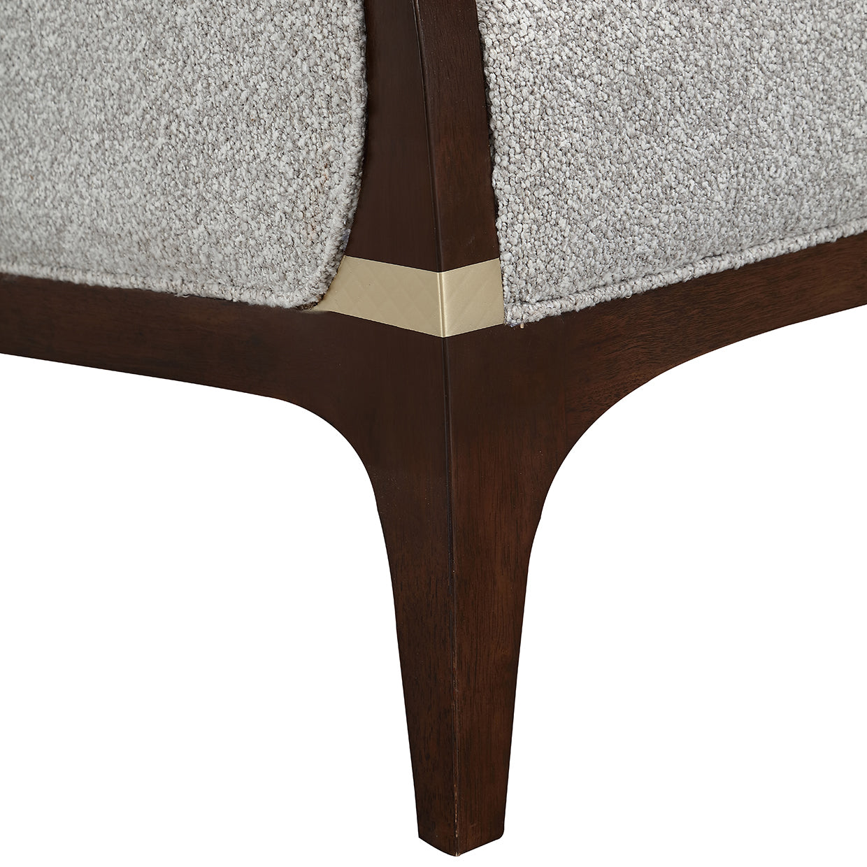 Houston BouclÃ© Sofa - Pebble/Walnut