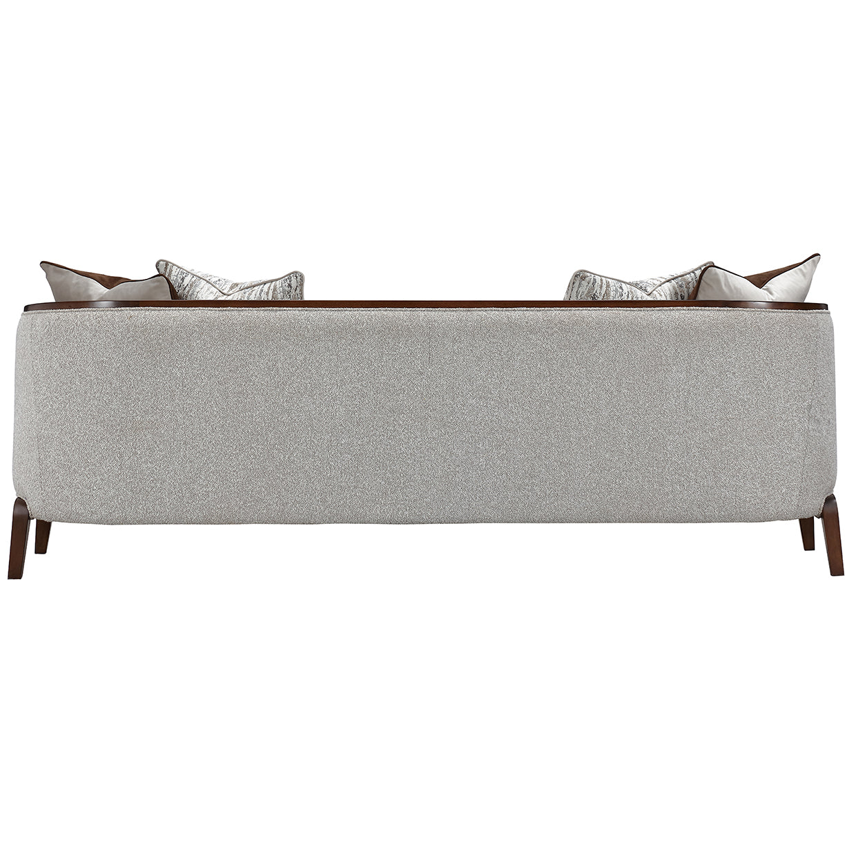 Houston BouclÃ© Sofa - Pebble/Walnut