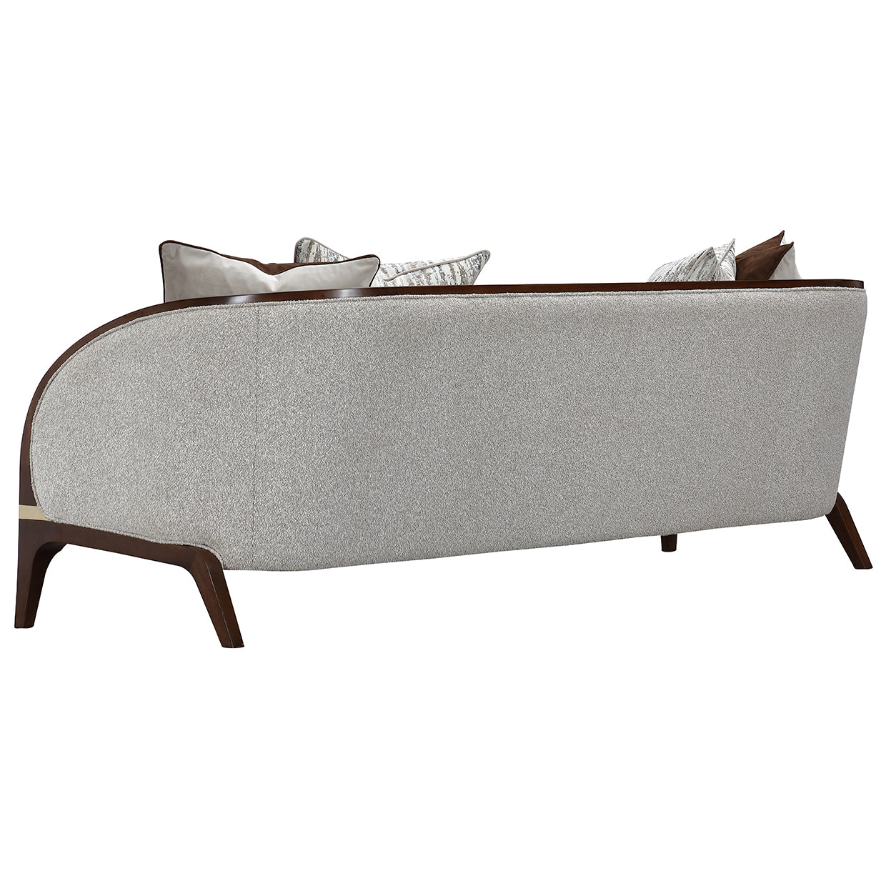 Houston BouclÃ© Sofa - Pebble/Walnut