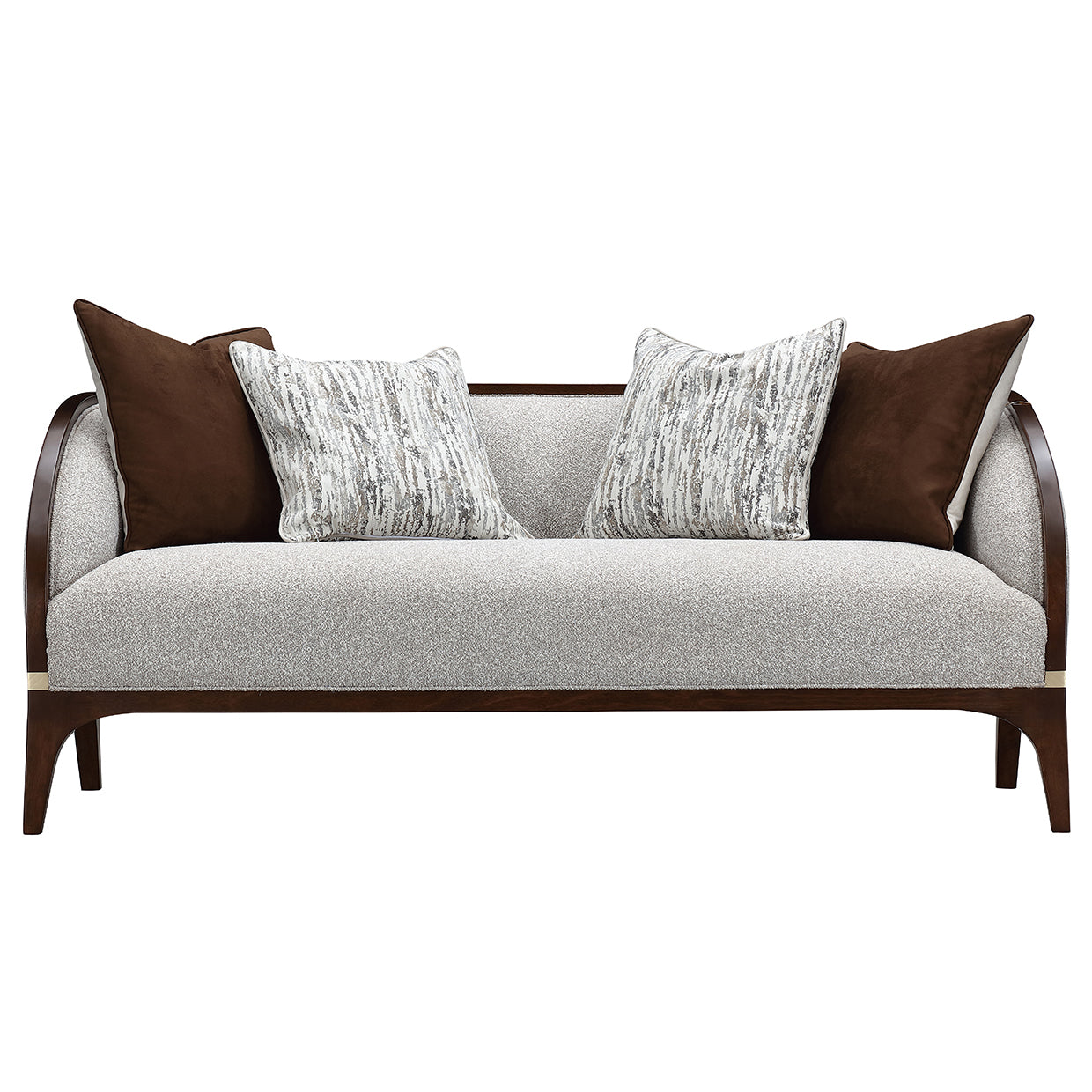 Houston BouclÃ© Loveseat - Pebble/Walnut