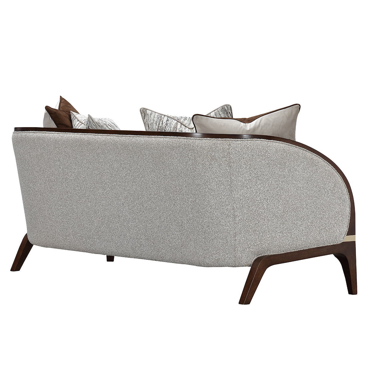 Houston BouclÃ© Loveseat - Pebble/Walnut