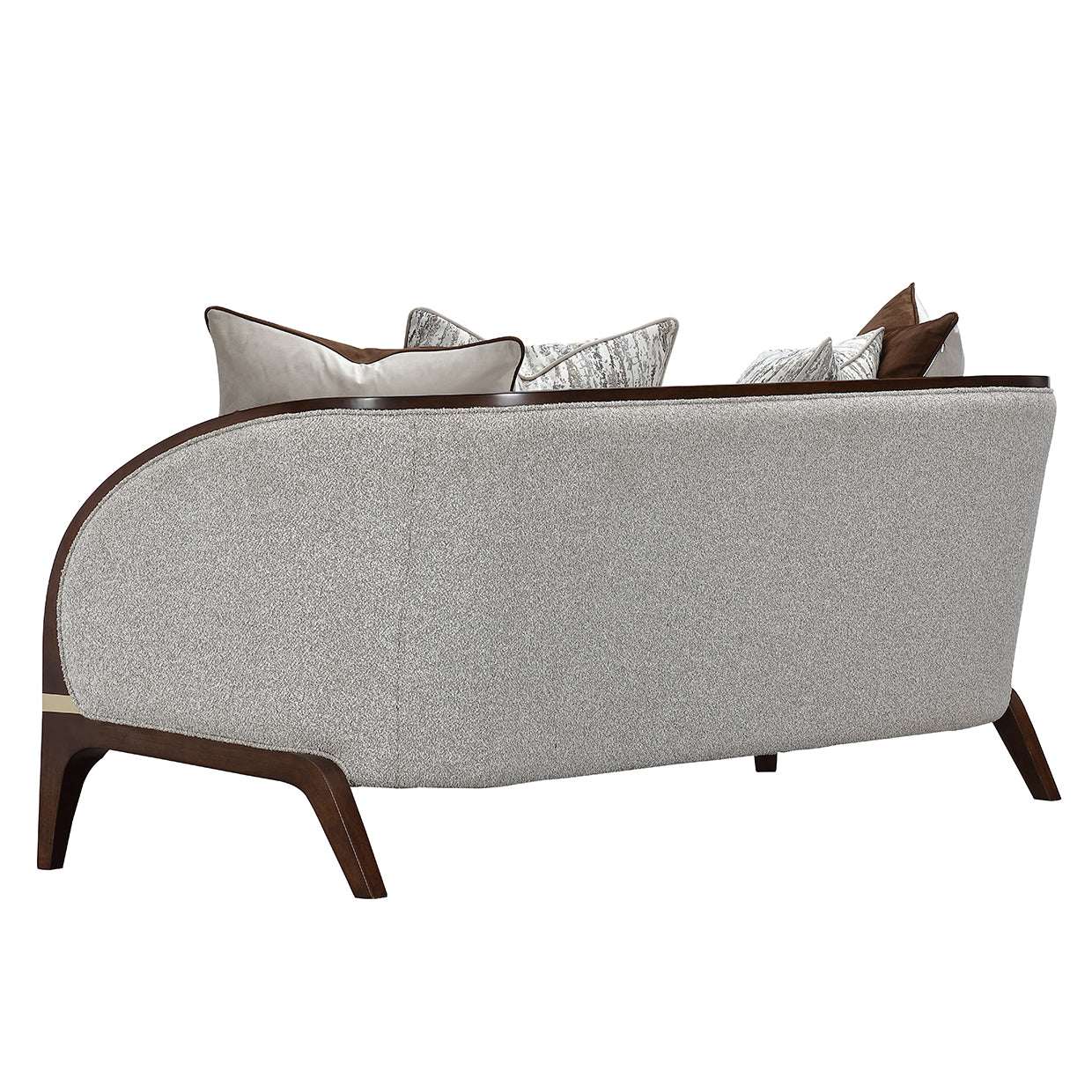 Houston BouclÃ© Loveseat - Pebble/Walnut