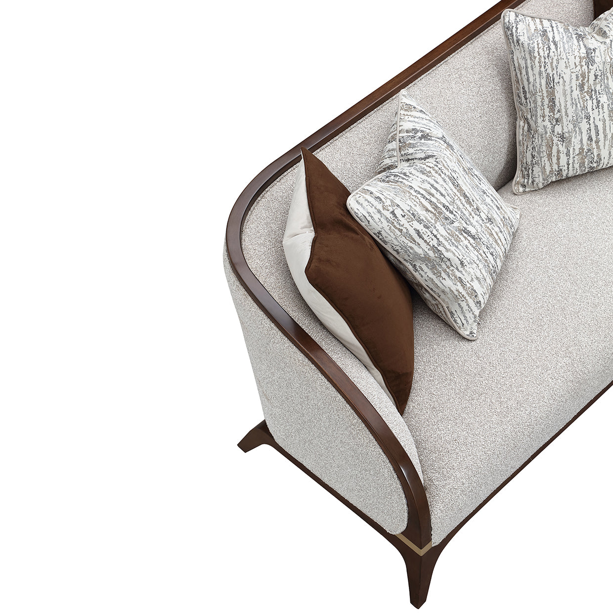 Houston BouclÃ© Loveseat - Pebble/Walnut