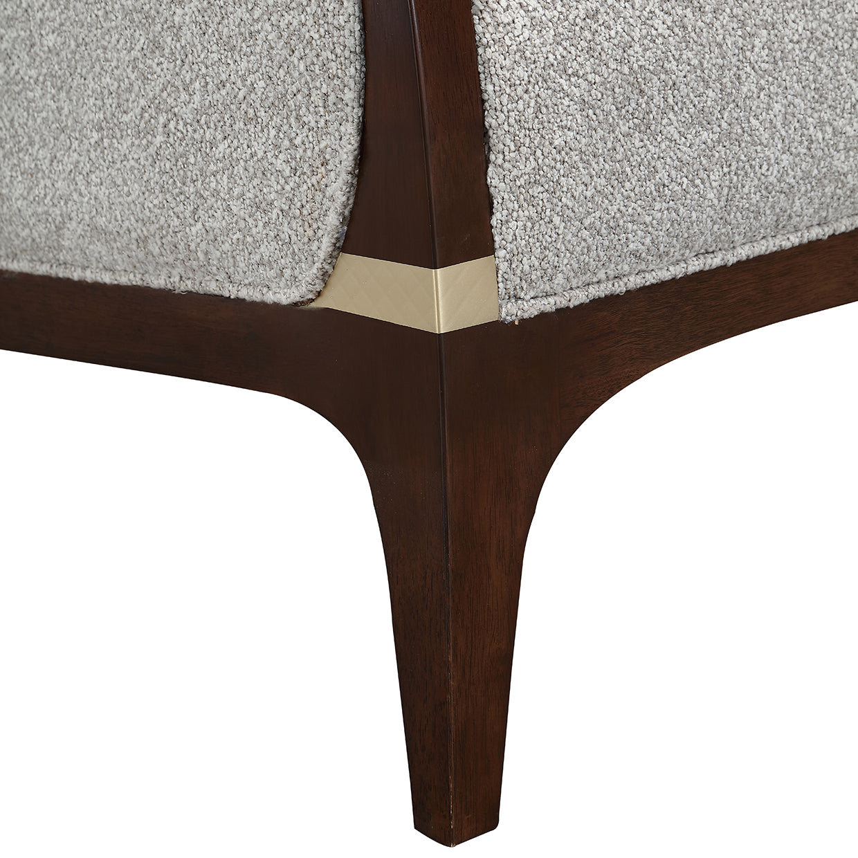 Houston BouclÃ© Loveseat - Pebble/Walnut