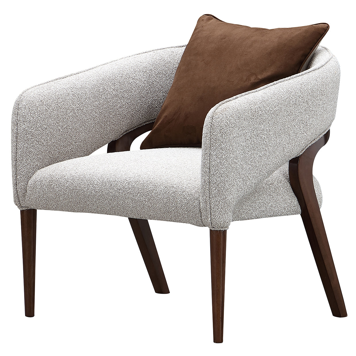 Houston Accent Chair - Pebble/Walnut