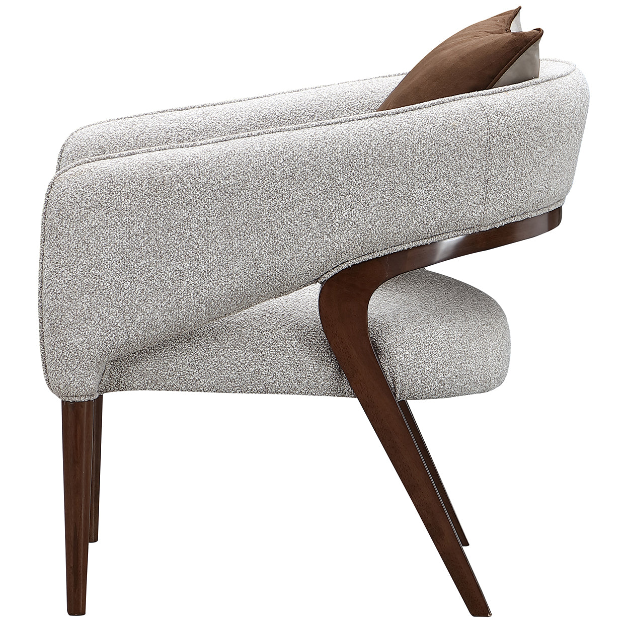 Houston Accent Chair - Pebble/Walnut
