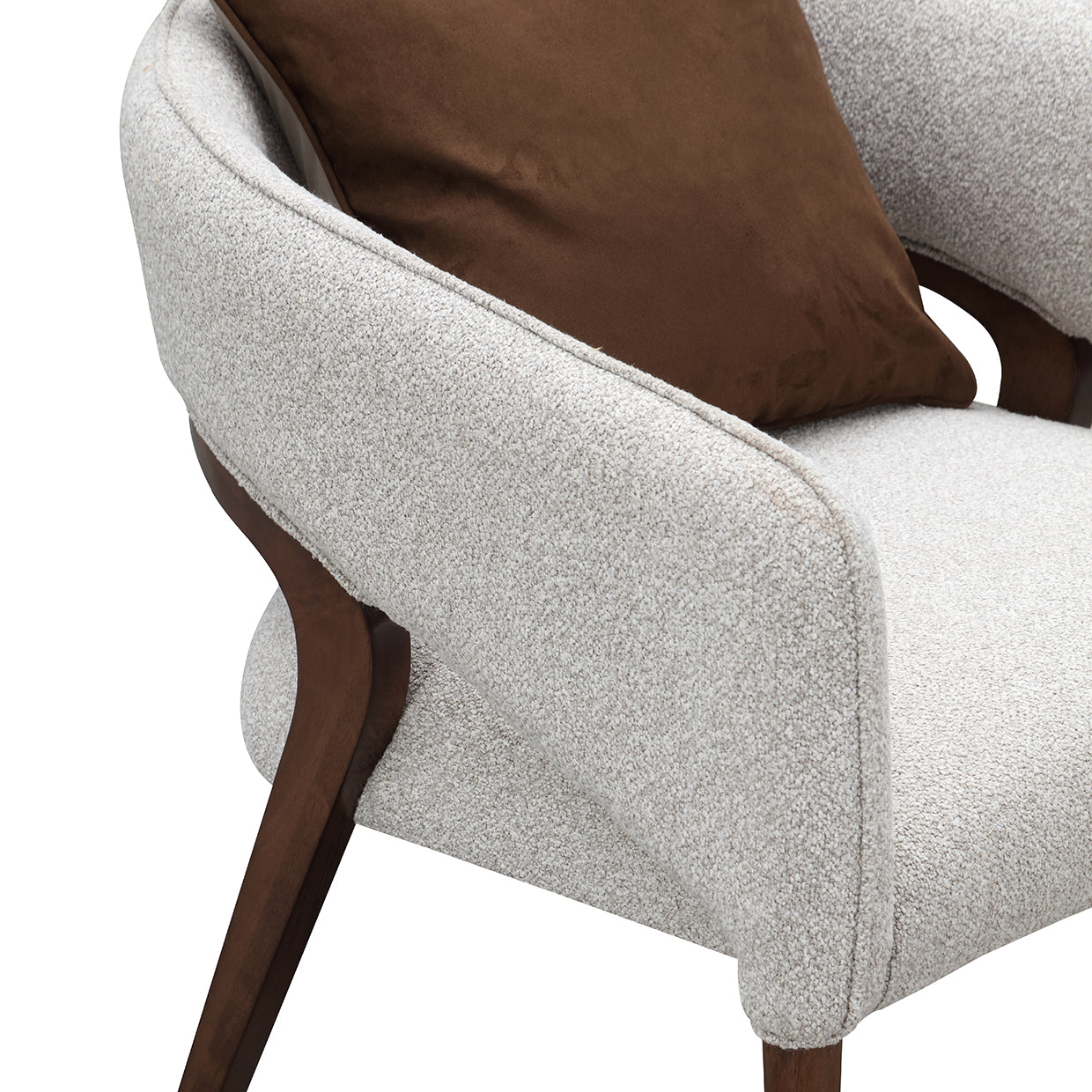 Houston Accent Chair - Pebble/Walnut