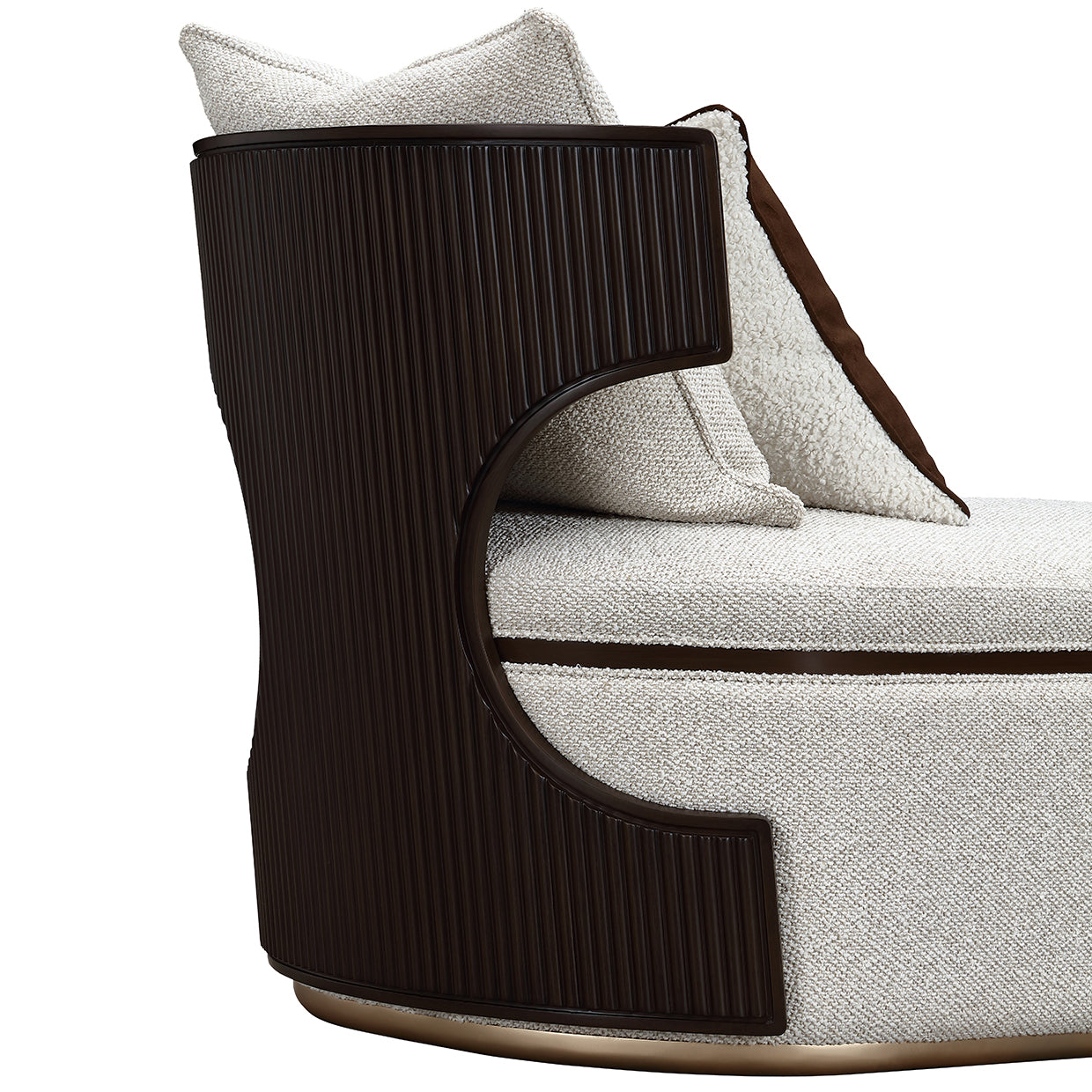 West Kensington Chaise - Buff/Medium Espresso
